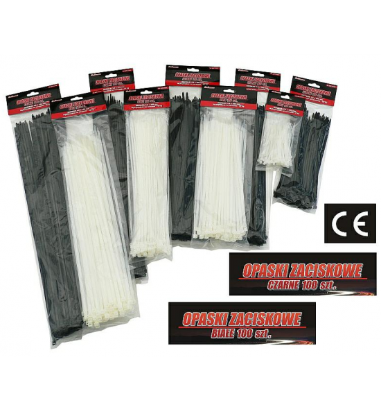 Fasete 200mm 100/set negru