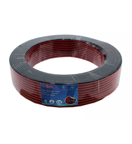 Cablu audio difuzor, 2 fire, 0.35mm - Rola 100m Cablu audio difuzor, 2 fire, 0.35mm - Rola 100m