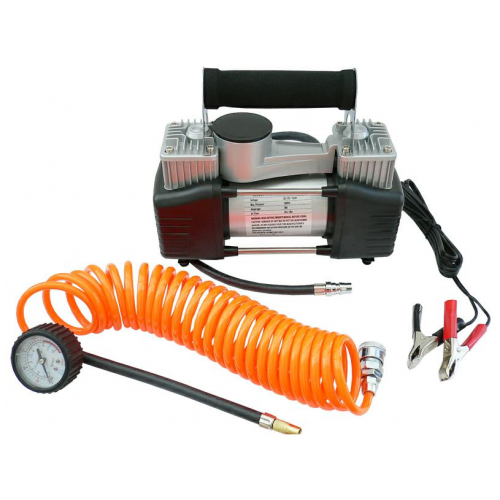 Compresor aer 12V, 10 bar, 150psi, 85L/min, 2 pistoane, cu furtun