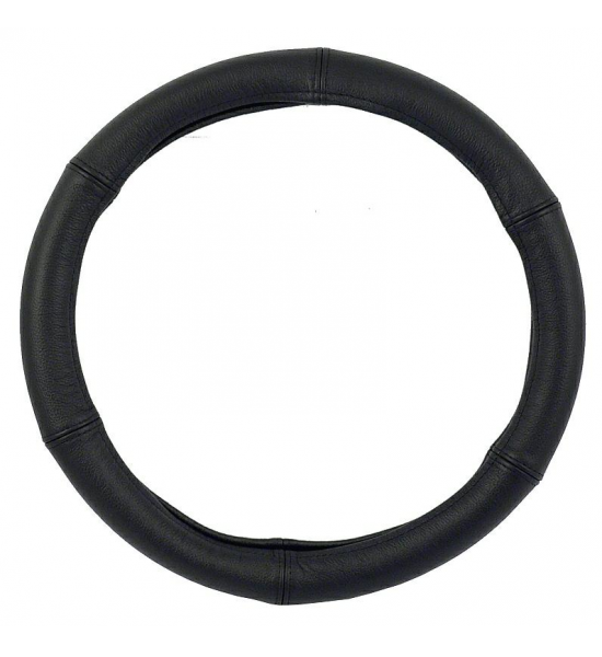 Husa volan, universala, piele ecologica, neagra, 37-39,5 cm