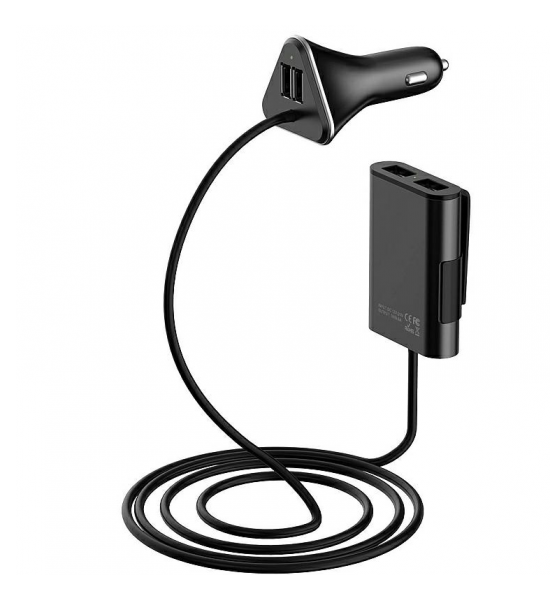 Încărcător auto, pentru masina cu 4 Ieșiri USB, de la 12 la 24V, 180cm