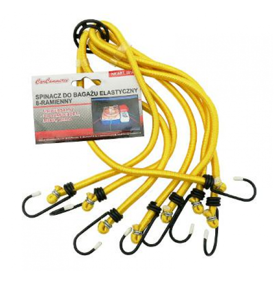 Set 4 coarde elastice pentru bagaje, 8x Carlige