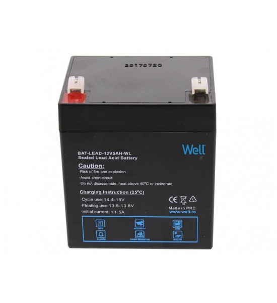 Acumulator plumb acid Well 12V 5AH, terminal T1 Acumulator plumb acid Well 12V 5AH, terminal T1