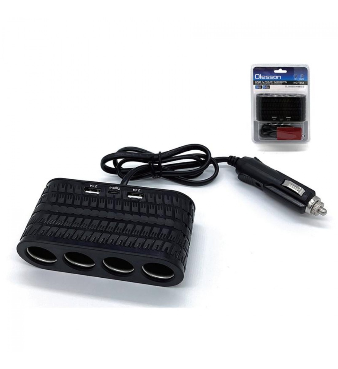 Încărcător Auto Olesson 120W cu 4 Ieșiri, 2 Porturi USB și Port Tip C Încărcător Auto Olesson 120W cu 4 Ieșiri, 2 Porturi USB și Port Tip C
