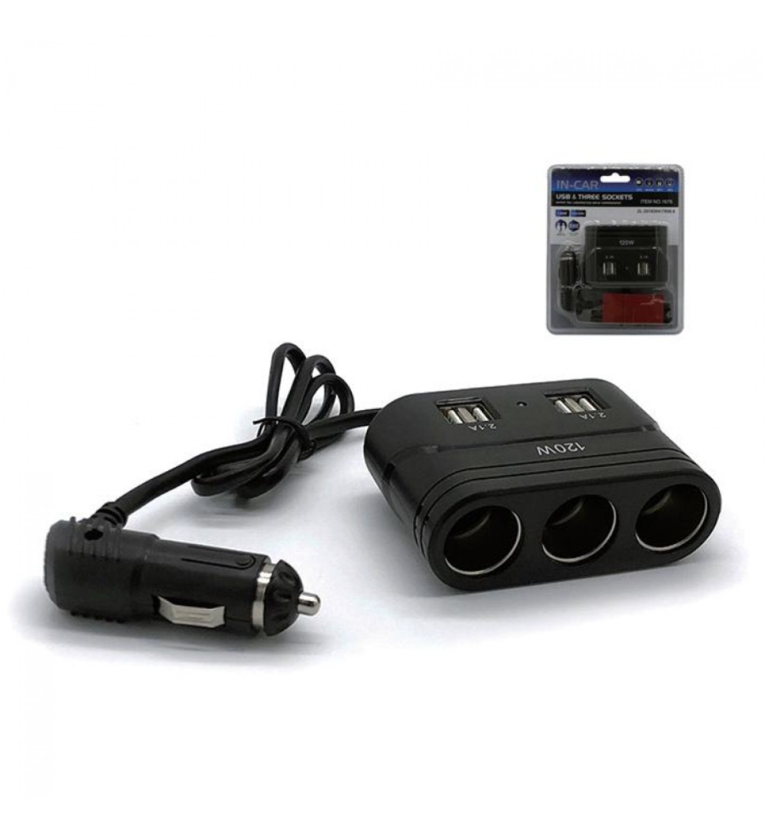 Încărcător Auto Olesson 1678, 120W, 12/24V, cu 3 Ieșiri Brichetă și 4 Porturi USB Încărcător Auto Olesson 1678, 120W, 12/24V, cu 3 Ieșiri Brichetă și 4 Porturi USB