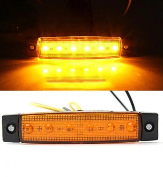 Lampa LED laterala, 6 leduri, lumina galbena, 24 V