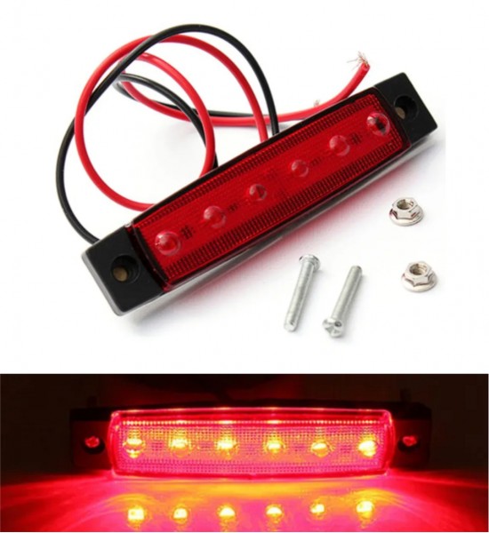 Lampa LED semnalizare, 6 leduri, 24V, rosie