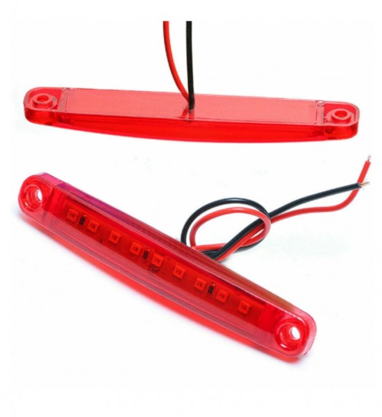 Lampa LED auto, laterala, 9 leduri, 24v, rosie