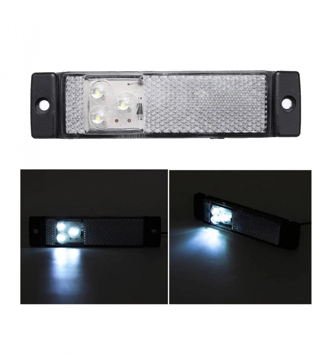 Lampa LED auto, semnalizare laterala, 3 leduri, 12V, lumina alba