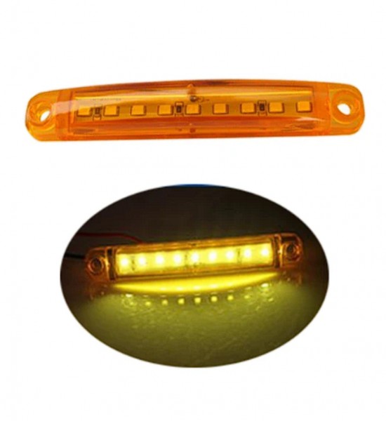 Lampa led auto, laterala, 9 leduri, 24 V, galbena