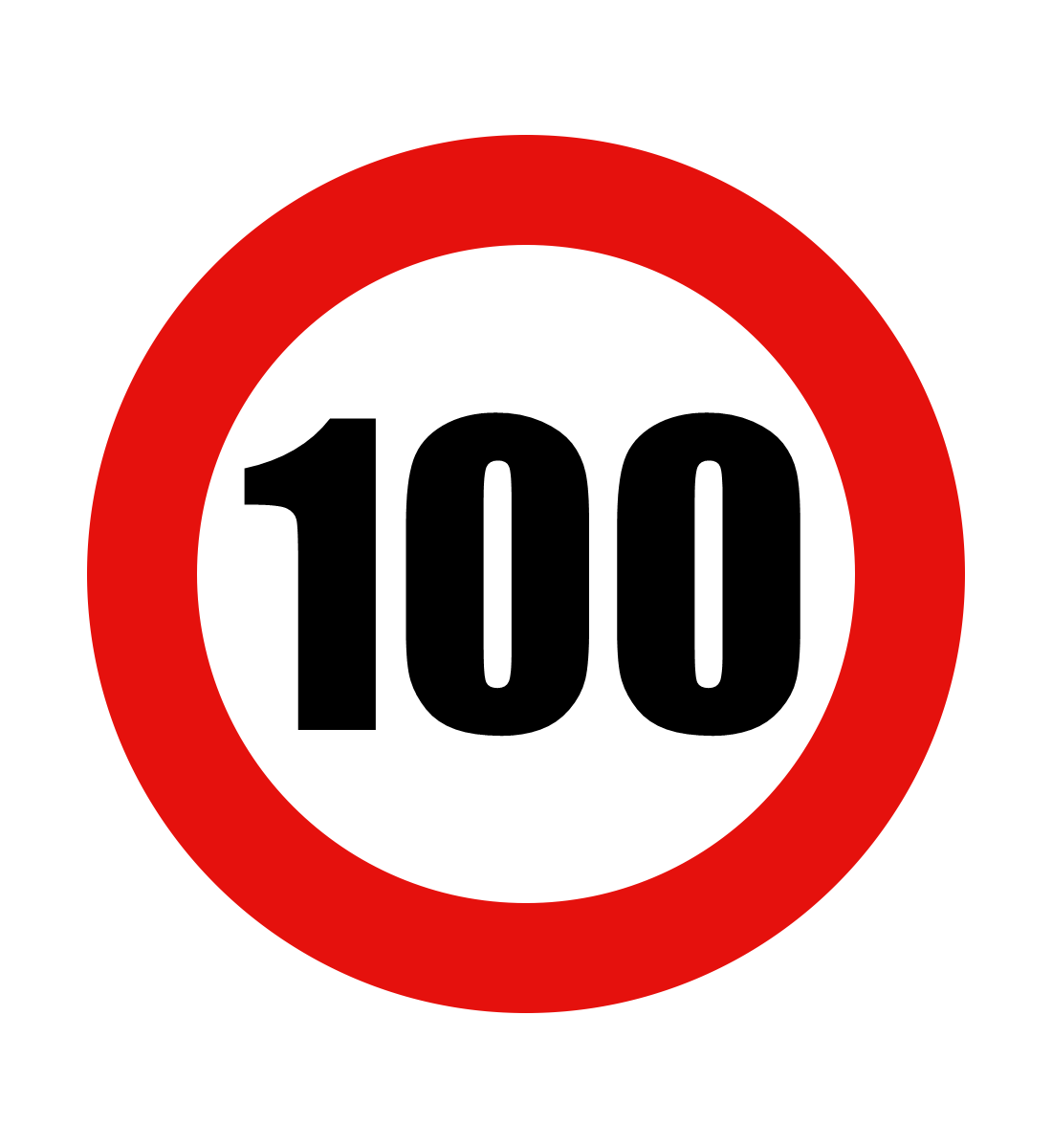 Abțibild limitator viteză, 100 km Abțibild limitator viteză, 100 km