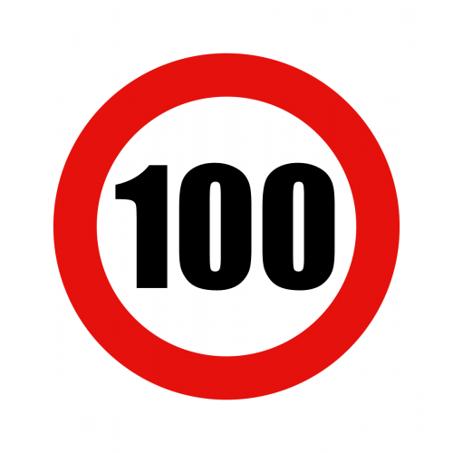 Abțibild limitator viteză, 100 km