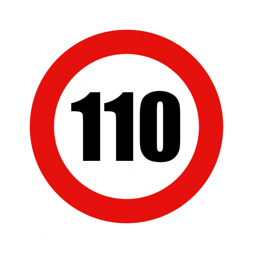 Abțibild limitator viteză, 110 km