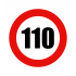 Abțibild limitator viteză, 110 km