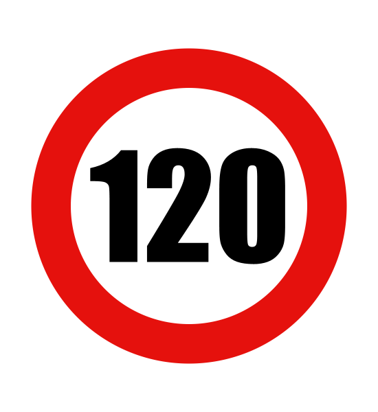 Abțibild limitator viteză, 120 km Abțibild limitator viteză, 120 km