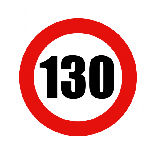 Abțibild limitator viteză, 130 km