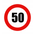 Abțibild limitator viteză, 50 km