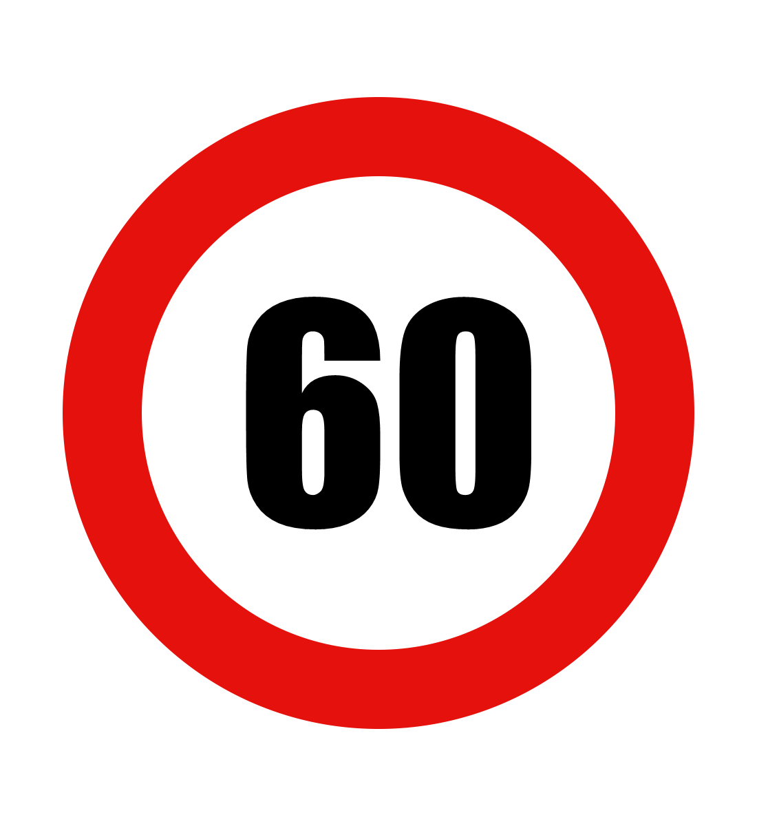 Abțibild limitator viteză, 60 km Abțibild limitator viteză, 60 km