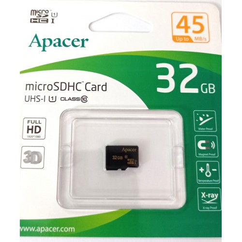 Memorie Micro SD, Apacer, 32 GB, clasa 10
