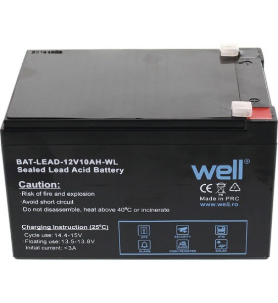 Acumulator plumb acid Well 12V 10AH, terminal T1