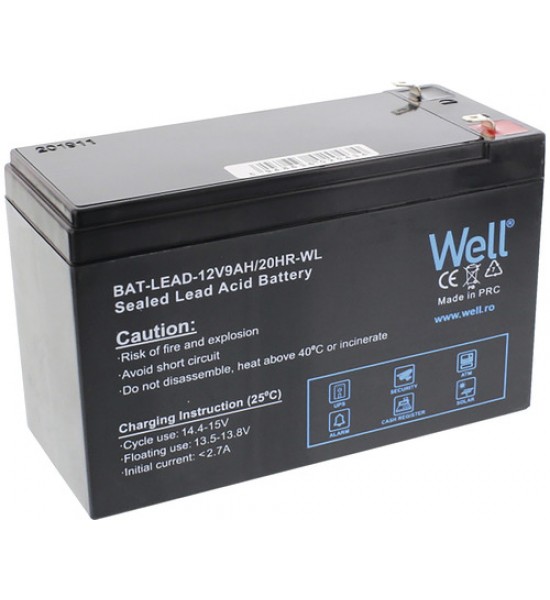Acumulator plumb acid Well 12V 9AH, terminal T1