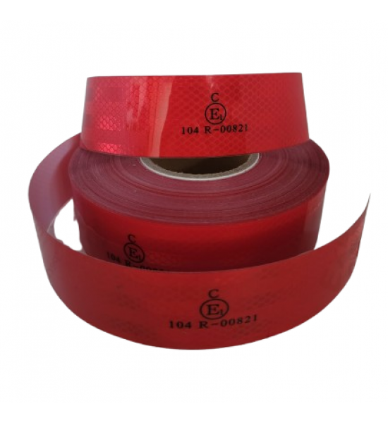 Banda reflectorizanta auto Rosu continua Premium Quality-50m/rola