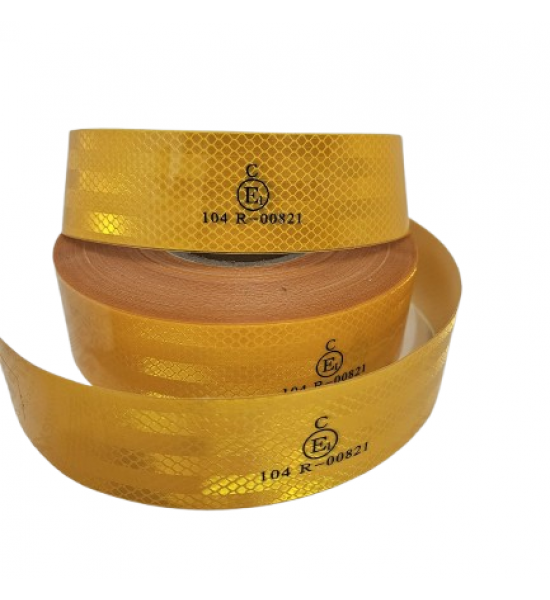 Banda reflectorizanta auto GALBENA continua Premium Quality-50m/rola