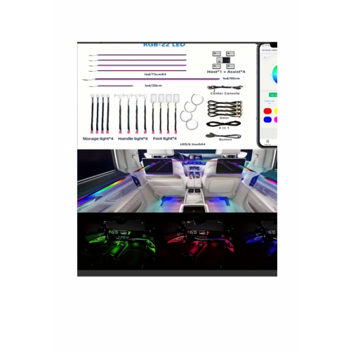 Lumini ambientale LED premium, kit RGB 22 în 1, efecte dinamice Symphony cu control prin aplicație