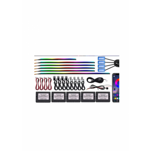 Set cu 18 lumini ambientale RGB cu aplicatie bluetooth