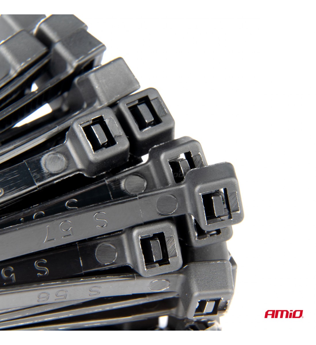 Fasete de fixare cabluri negre 4,8x350mm - 100 buc AMIO-02157