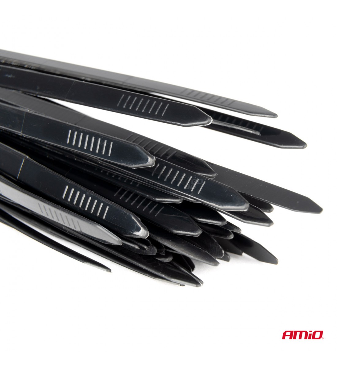 Fasete de fixare cabluri negre 4,8x350mm - 100 buc AMIO-02157