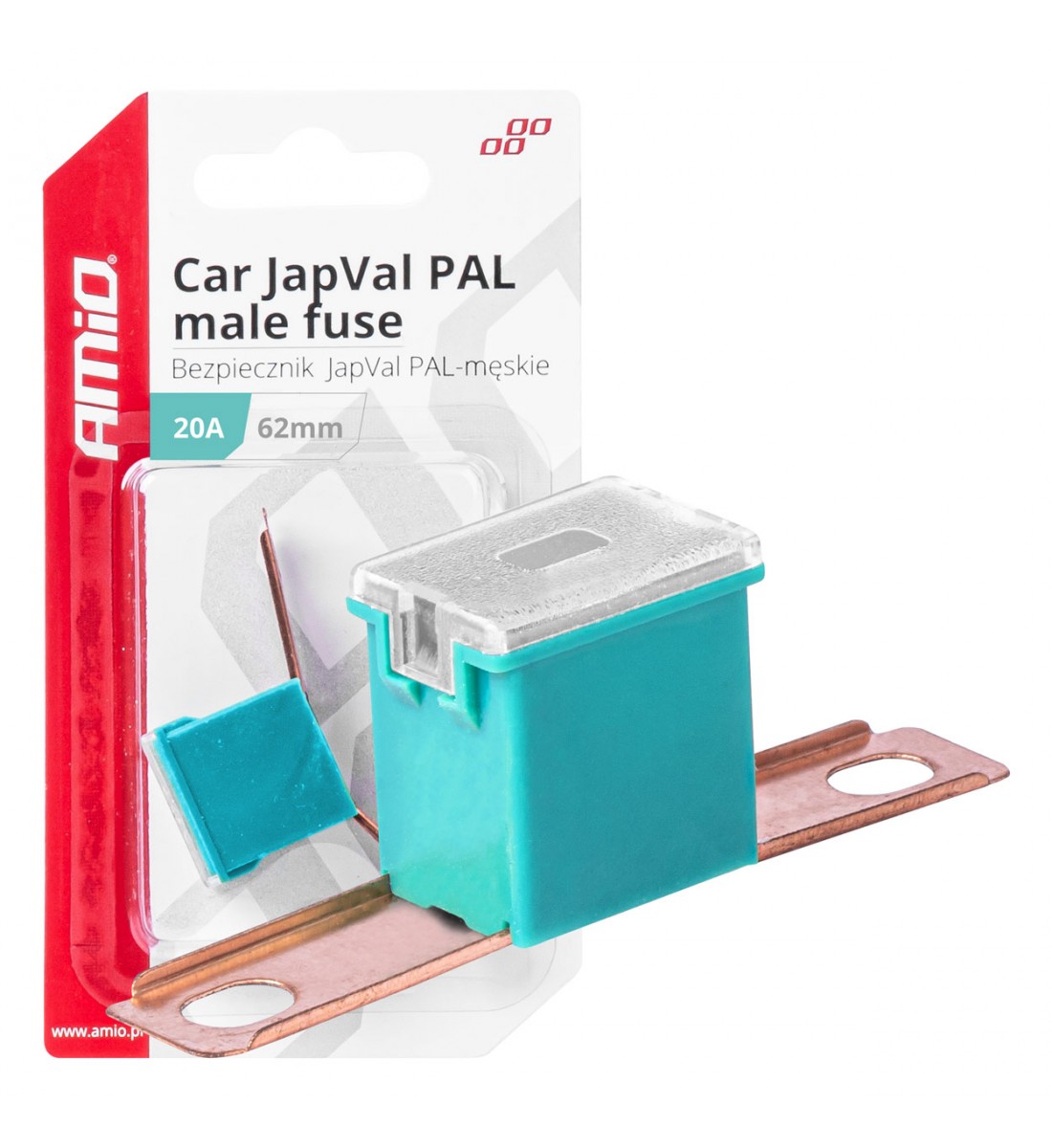 Siguranță auto JAPVAL PAL mascul 62mm 20A AMIO-03426