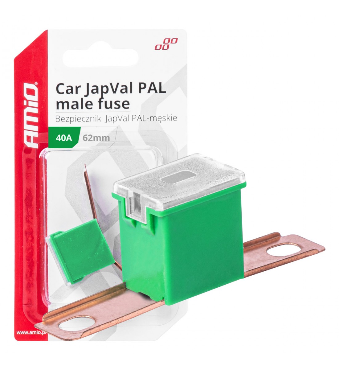 Siguranță auto JAPVAL PAL mascul 62mm 40A AMIO-03428