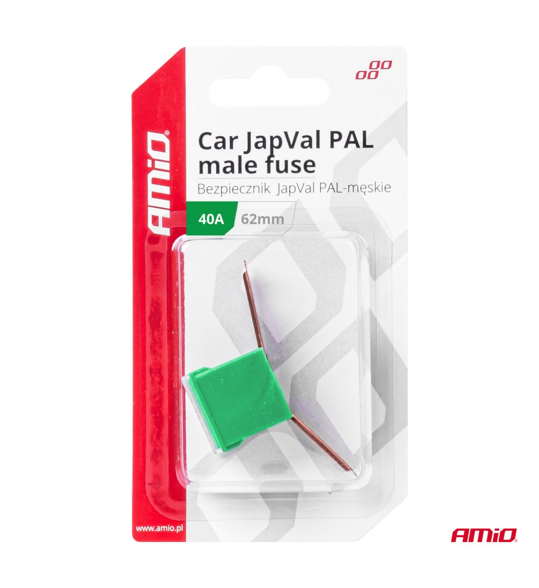 Siguranță auto JAPVAL PAL mascul 62mm 40A AMIO-03428
