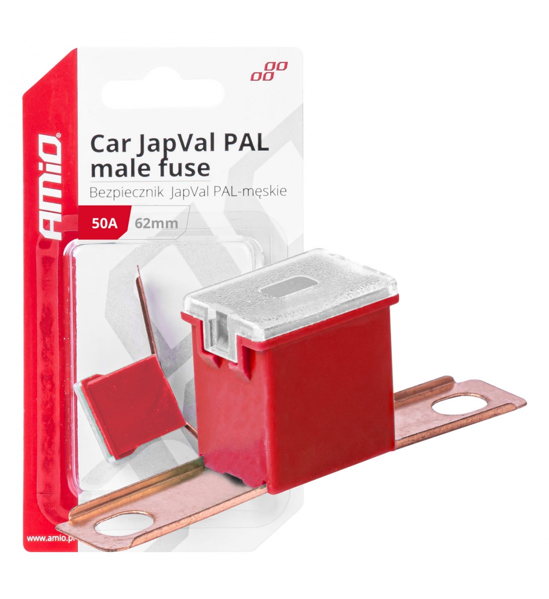 Siguranță auto JAPVAL PAL mascul 62mm 50A AMIO-03429