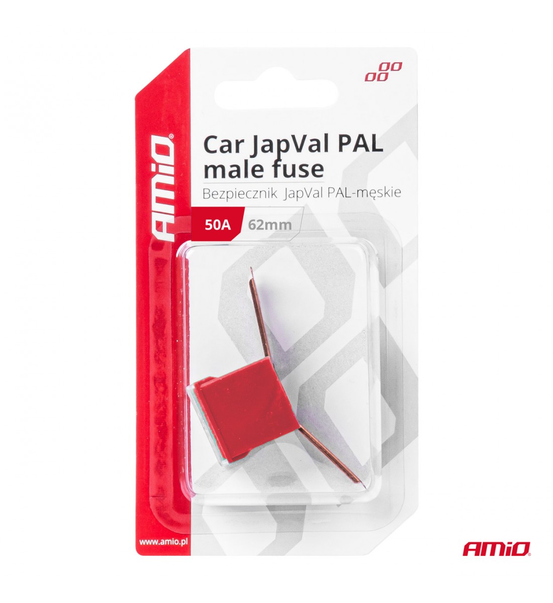 Siguranță auto JAPVAL PAL mascul 62mm 50A AMIO-03429