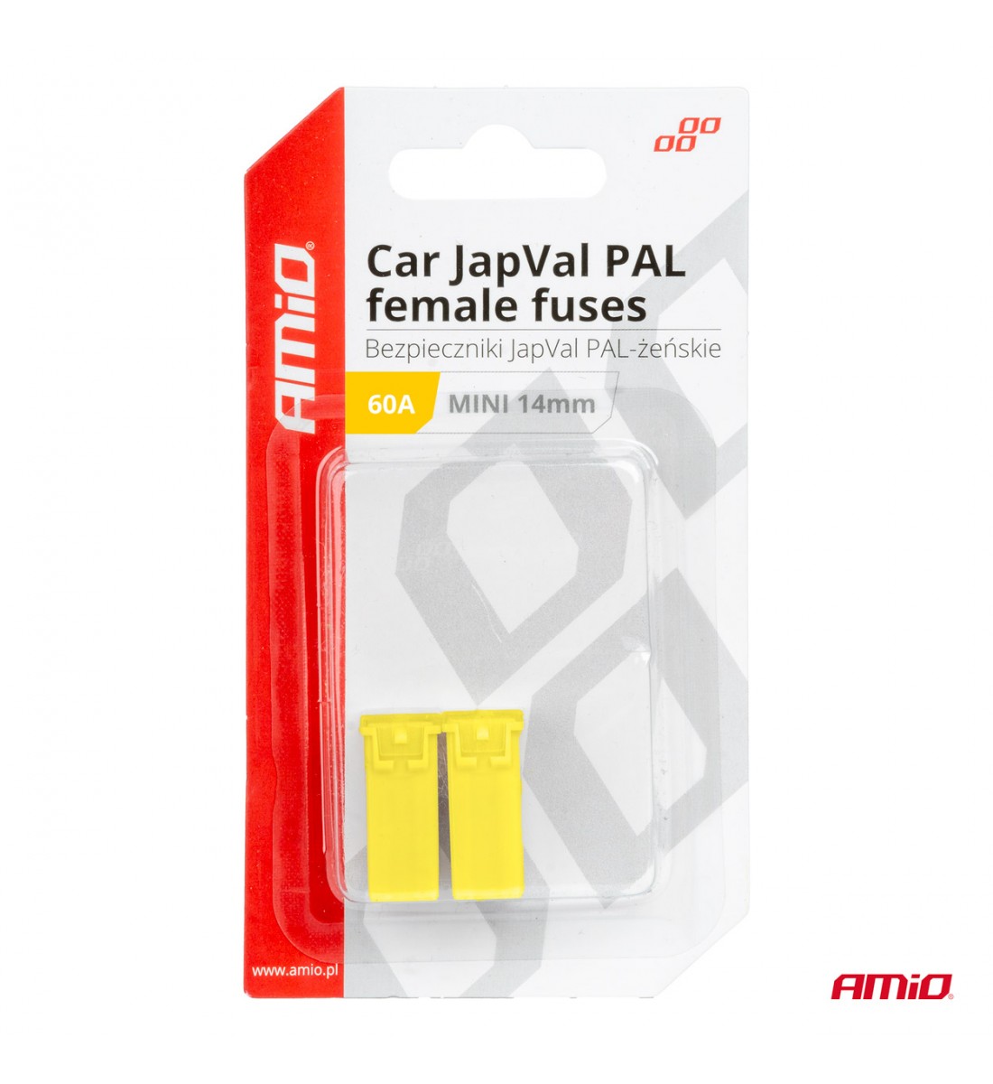 Siguranțe auto JAPVAL PAL mamă 2 buc, 14 mm  60A AMIO-03440