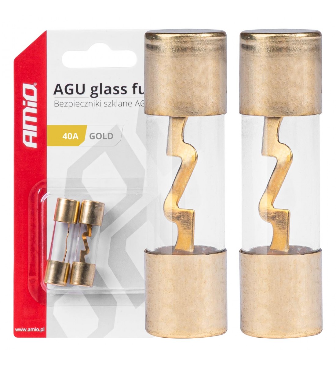 Siguranțe din sticlă AGU 2 buc. 40A AMIO-03485