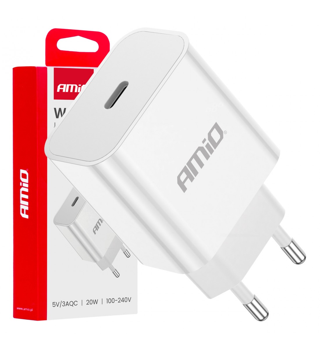 Încărcător de perete USB-C 230V 20W AMIO-03891