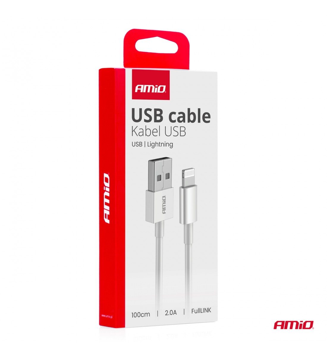 Cablu de încărcare USB-A - LIGHTNING IPHONE 2A 100cm FullLINK AMIO-03895