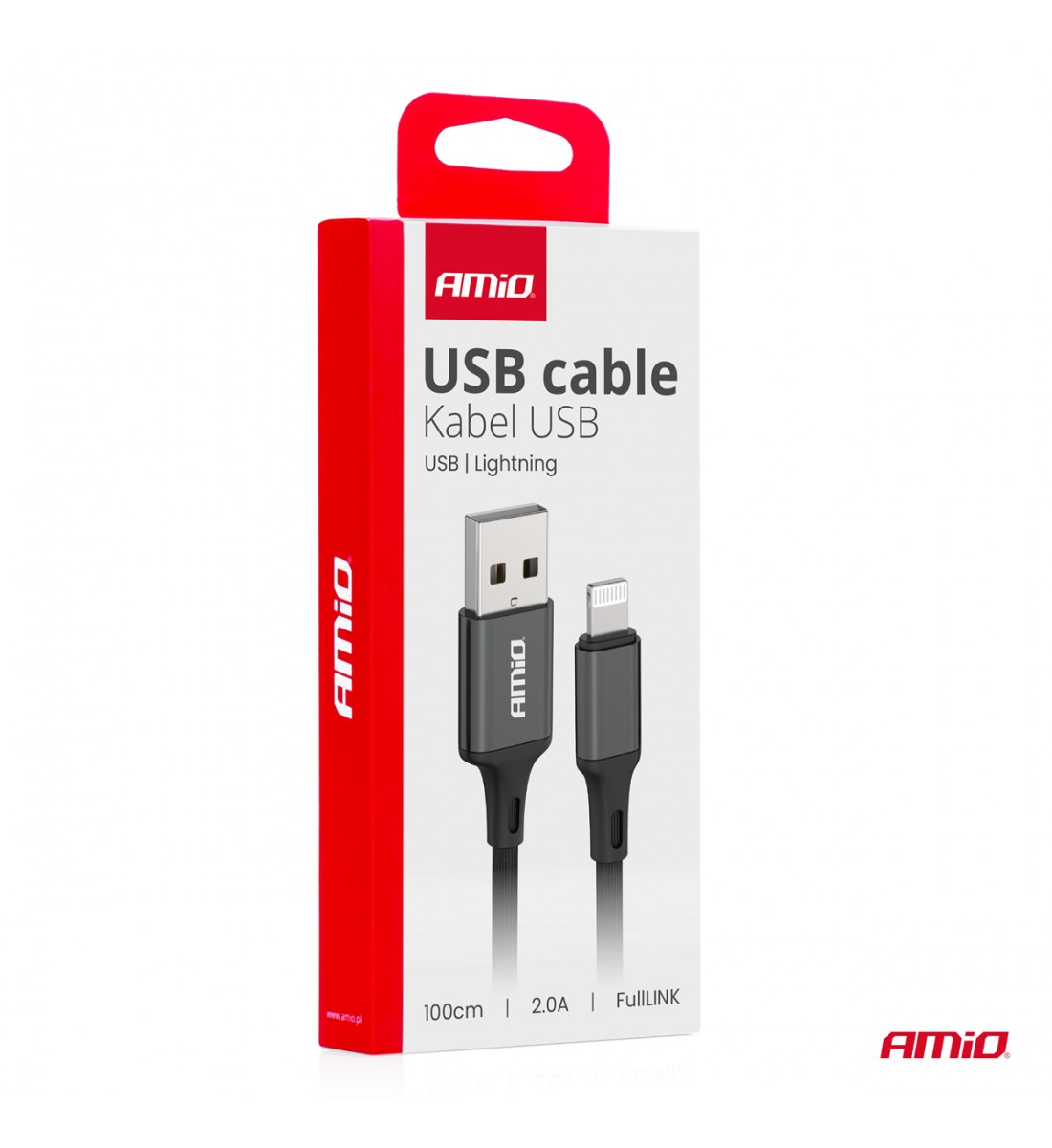 Cablu de încărcare USB-A - LIGHTNING IPHONE 2A 100cm FullLINK AMIO-03901
