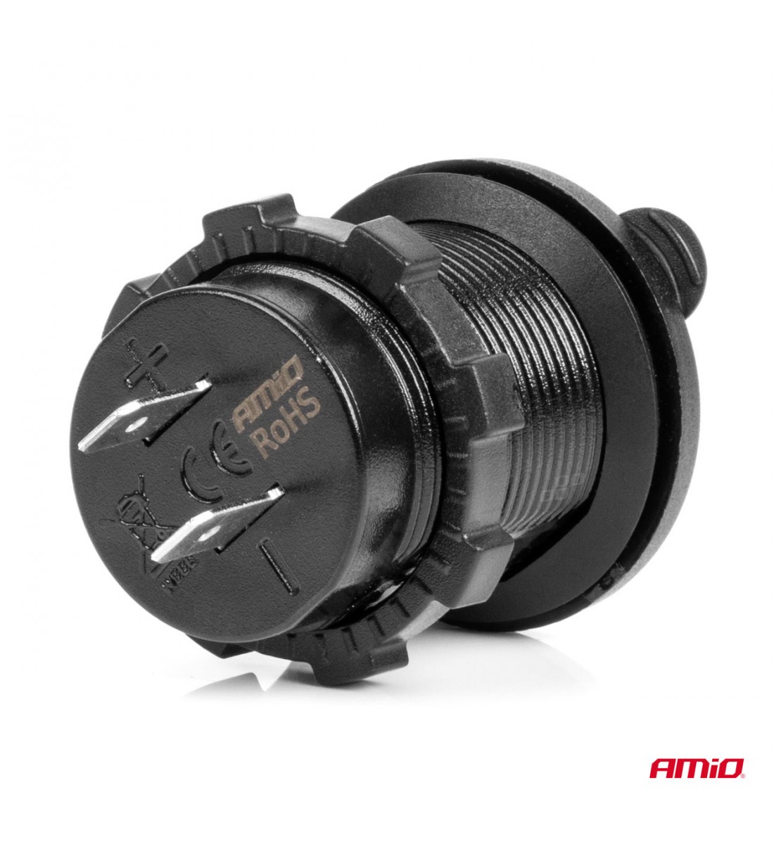 Încărcător auto cu mufe USB impermeabile 3.1A 2xUSB 12V 24V AMIO-04216