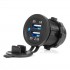 Încărcător auto cu mufe USB impermeabile 3.1A 2xUSB 12V 24V AMIO-04216