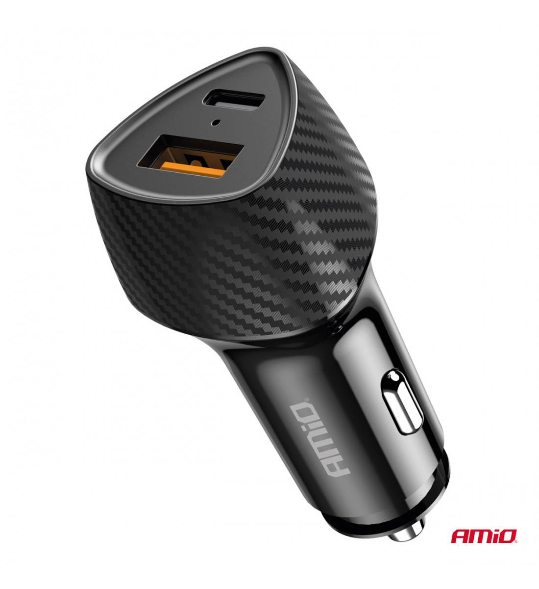 Încărcător auto QC+PD 38W USB-A + USB-C AMIO-04283