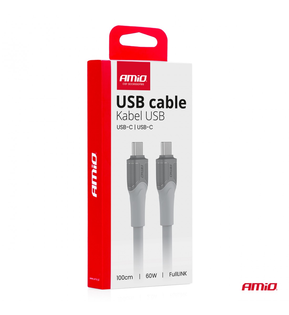 Cablu de încărcare USB-C USB-C 60W 100cm FullLINK Transmisie de date AMIO-04291