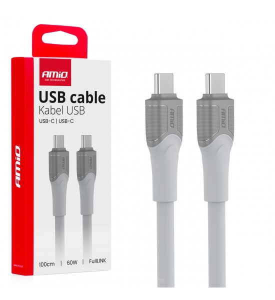 Cablu de încărcare USB-C USB-C 60W 100cm FullLINK Transmisie de date AMIO-04291