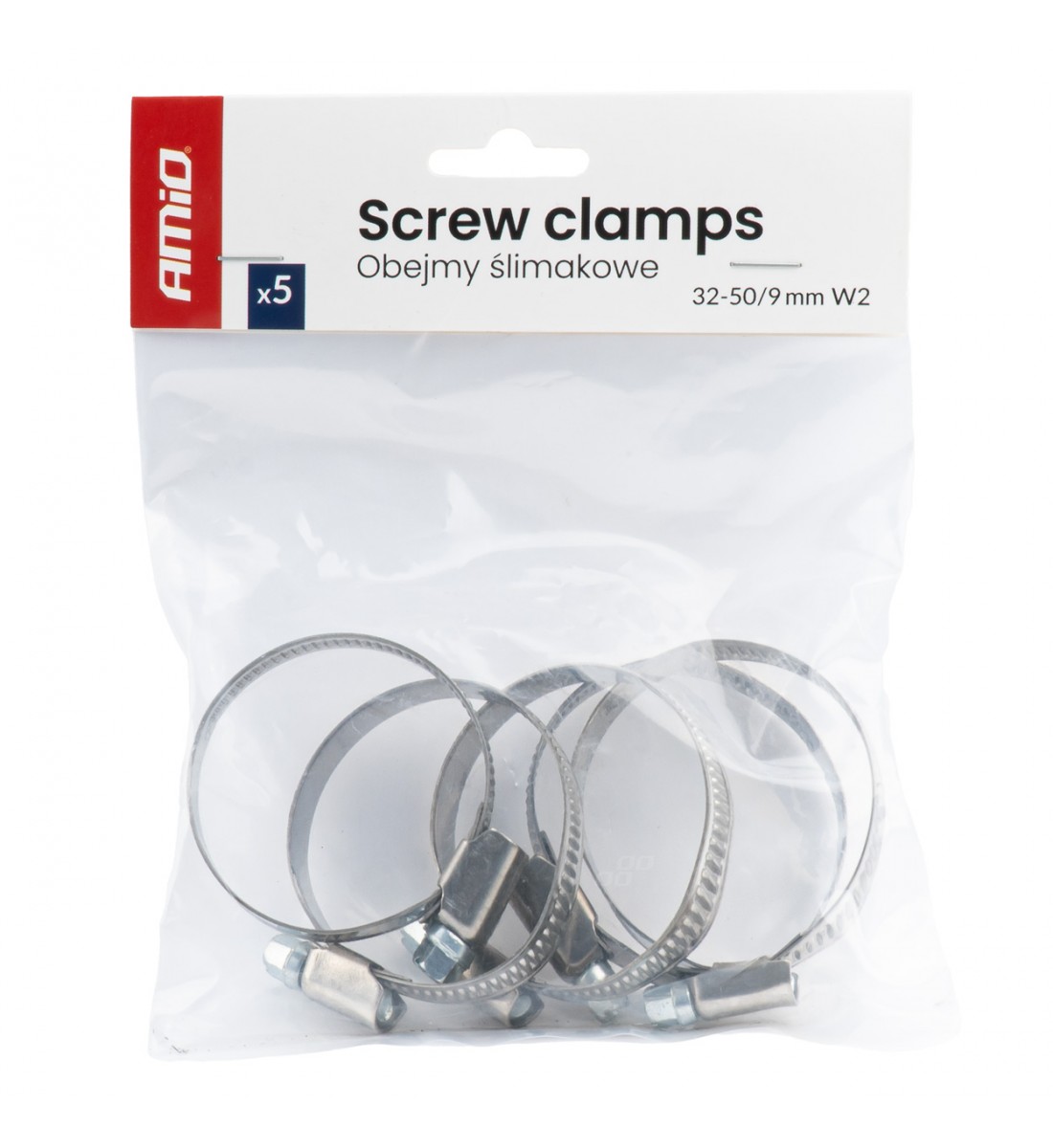 Coliere metalice 5 buc. 32-50mm/9mm W2 AMIO-04587
