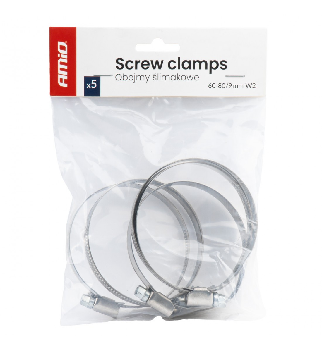 Coliere metalice 5 buc. 60-80mm/9mm W2 AMIO-04590