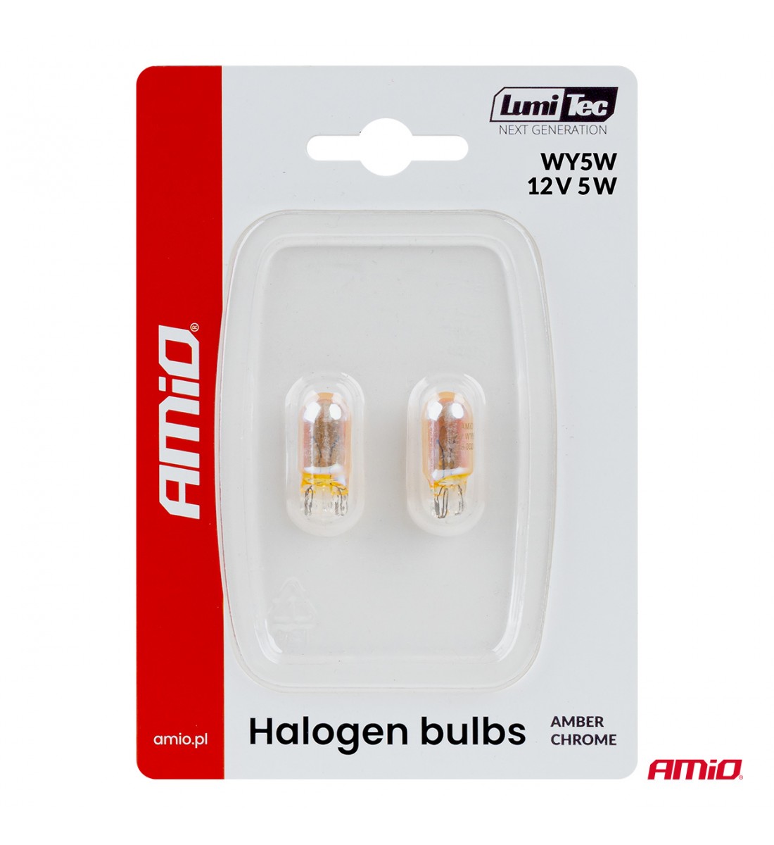 Becuri halogen WY5W 12V5W LumiTec portocaliu crom 2 buc AMIO-04626