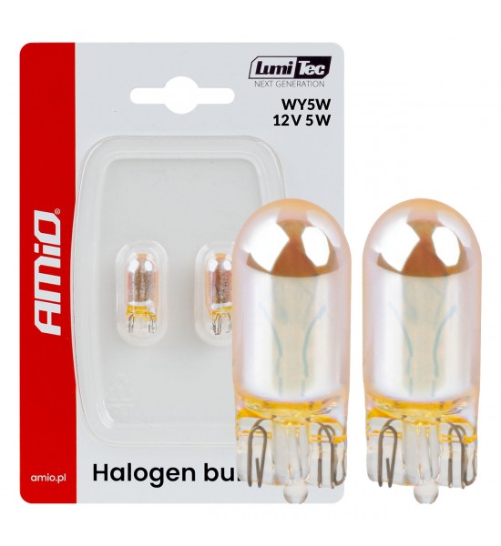 Becuri halogen WY5W 12V5W LumiTec portocaliu crom 2 buc AMIO-04626